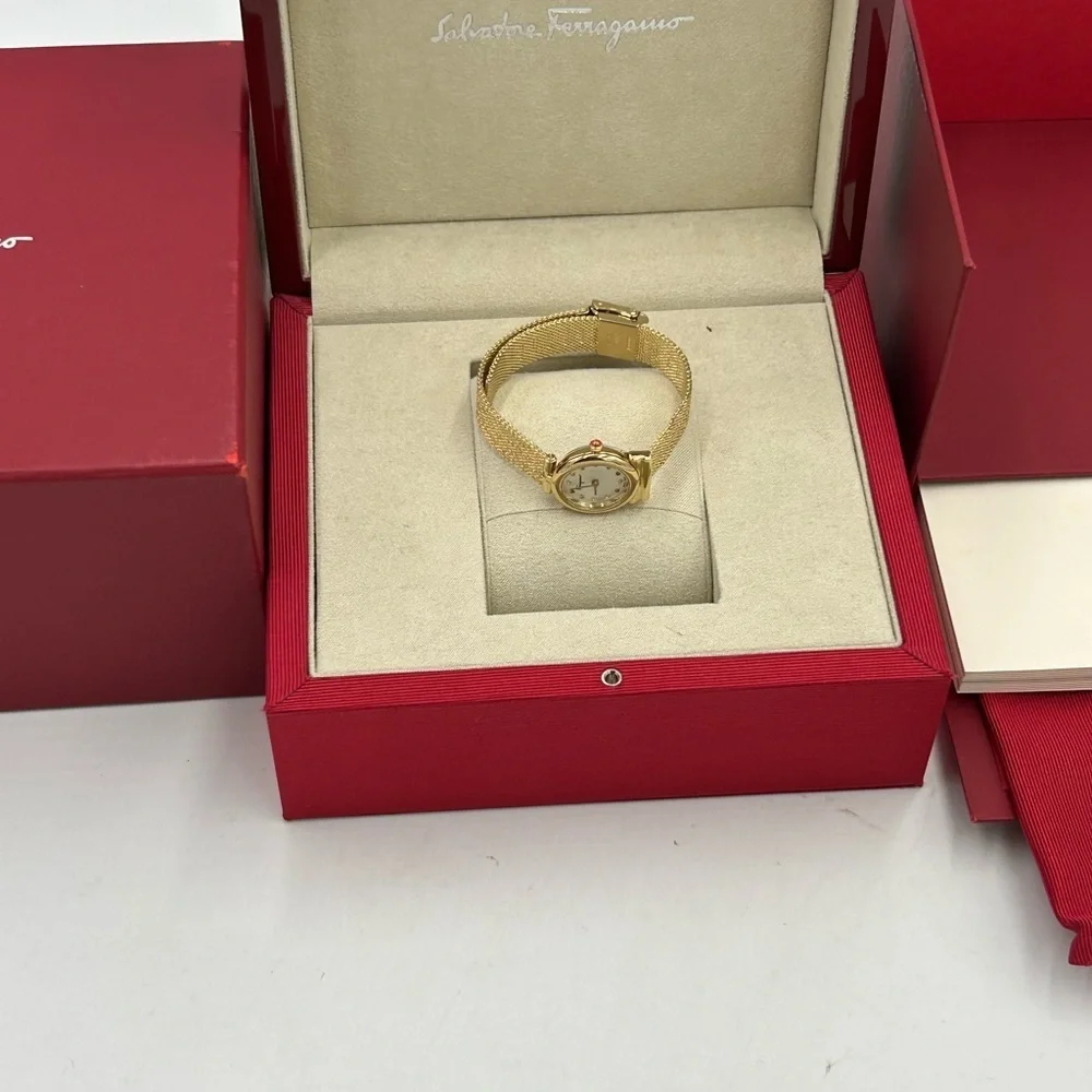Women Salvatore, Ferragamo Gancini quartz women's gold tone stainless watch